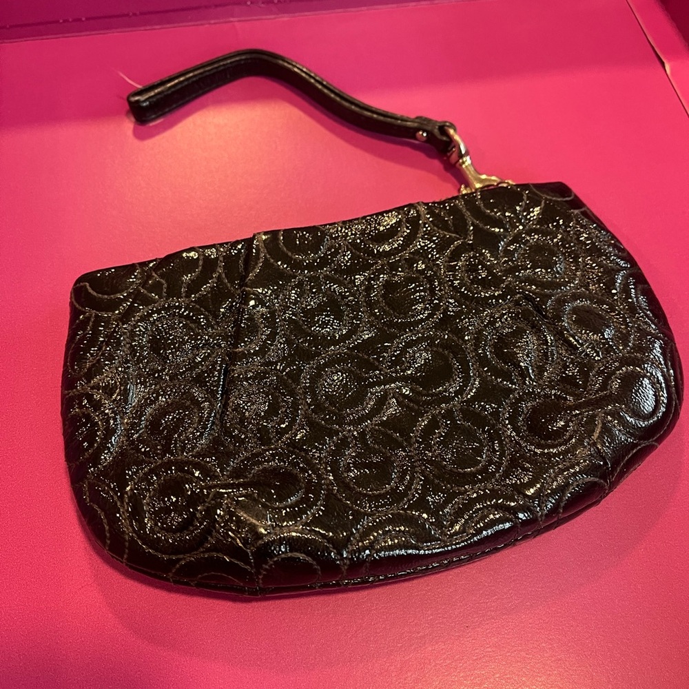 Coach Black Wristlet Clutch